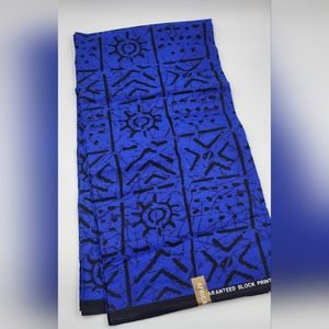 Blue and black e tribal African ankara fabric sold per yard or as you wan…